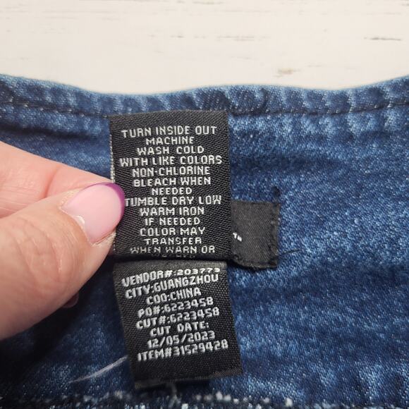 Hot Topic Social Collision Denim Jean Mini Skirt Pleated Medium Wash Y2K Medium - Picture 7 of 7